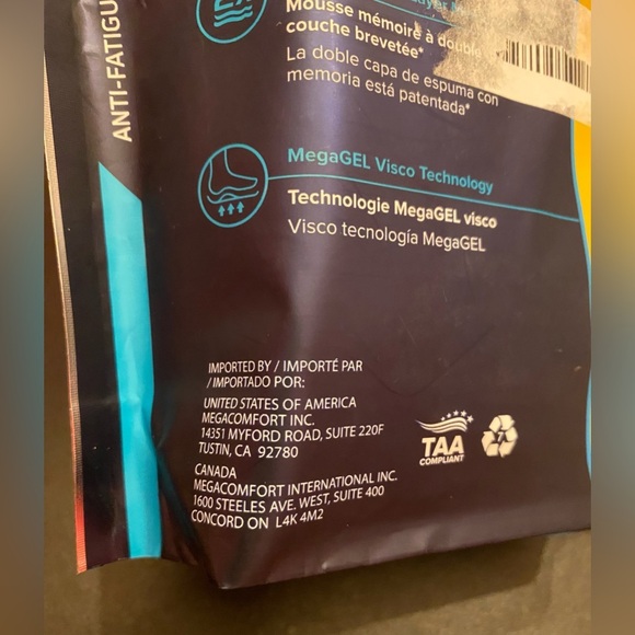 NEW MegaComfort Mega Sole Anti Fatigue Insoles Women’s Shoes Size 5-7 - Picture 7 of 9